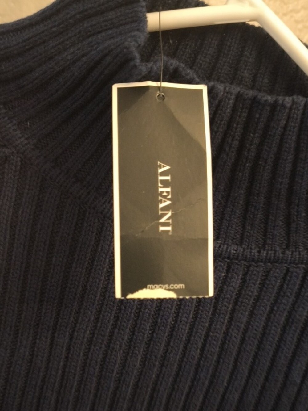 Alfani Navy Ribbed Sweater - Picture 3 of 6